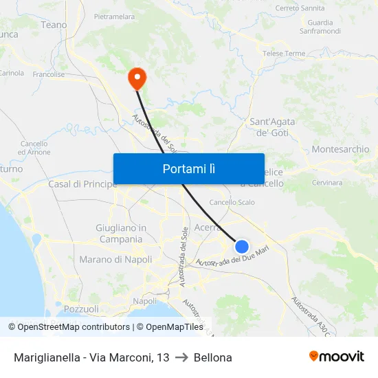 Mariglianella - Via Marconi, 13 to Bellona map