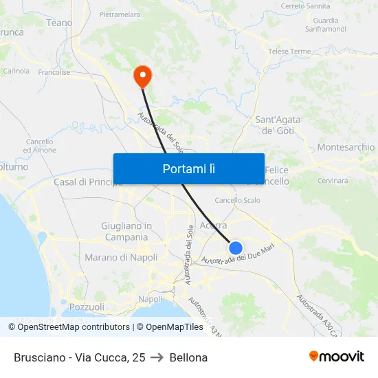 Brusciano - Via Cucca, 25 to Bellona map