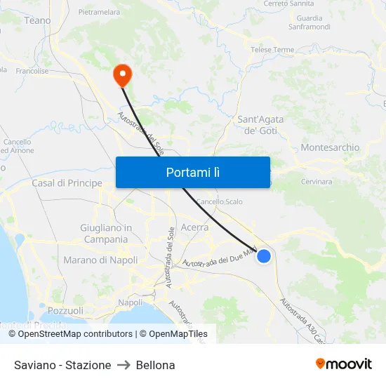 Saviano - Stazione to Bellona map