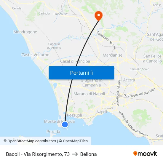 Bacoli - Via Risorgimento, 73 to Bellona map