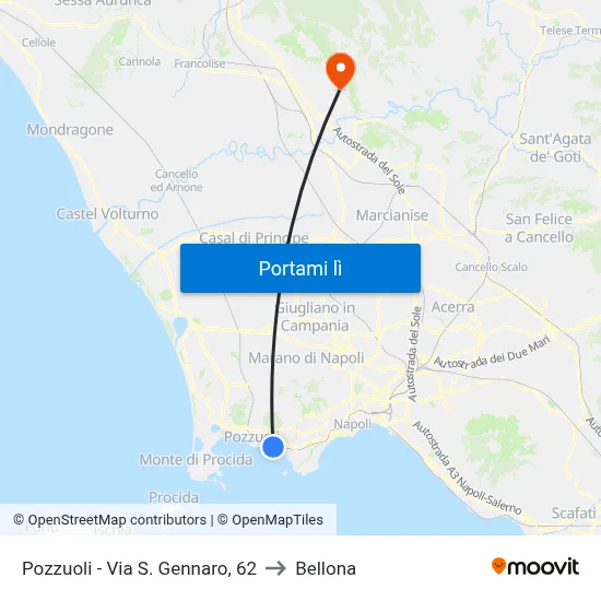 Pozzuoli - Via S. Gennaro, 62 to Bellona map