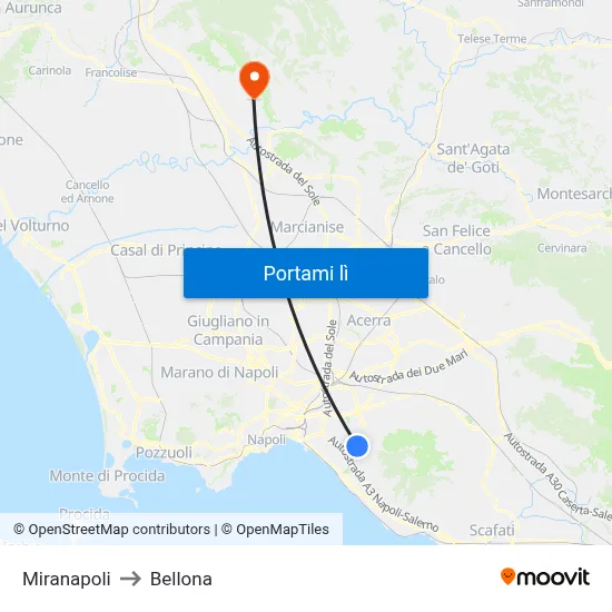 Miranapoli to Bellona map