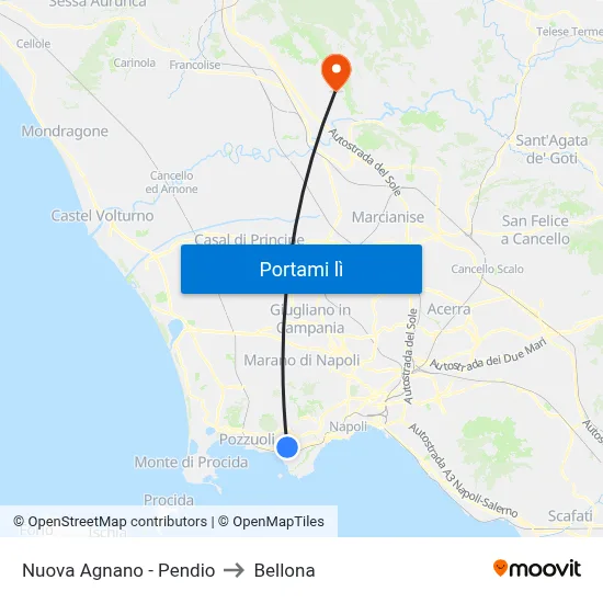 Nuova Agnano - Pendio to Bellona map