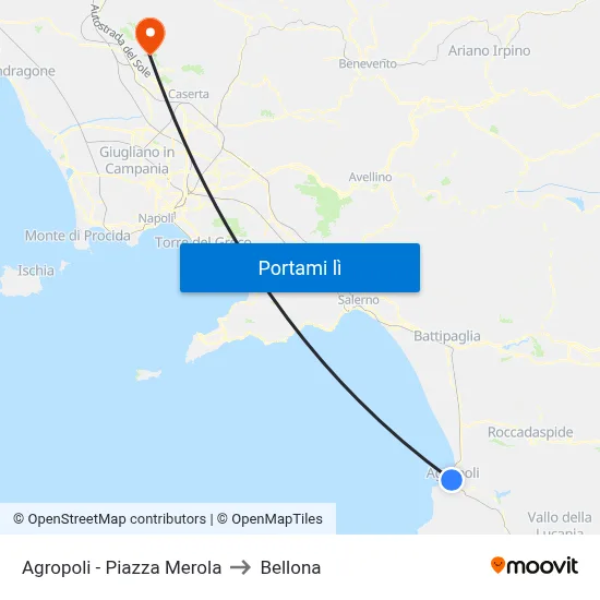 Agropoli - Piazza Merola to Bellona map