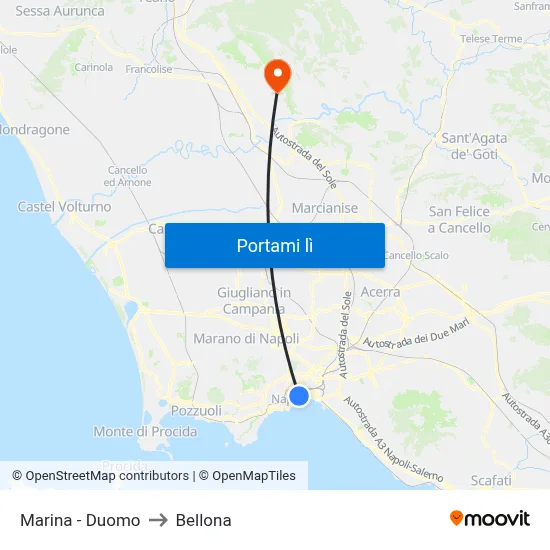 Marina - Duomo to Bellona map