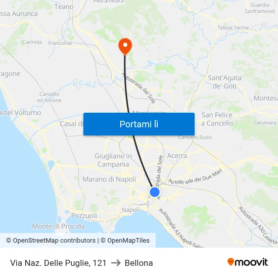 Via Naz. Delle Puglie, 121 to Bellona map