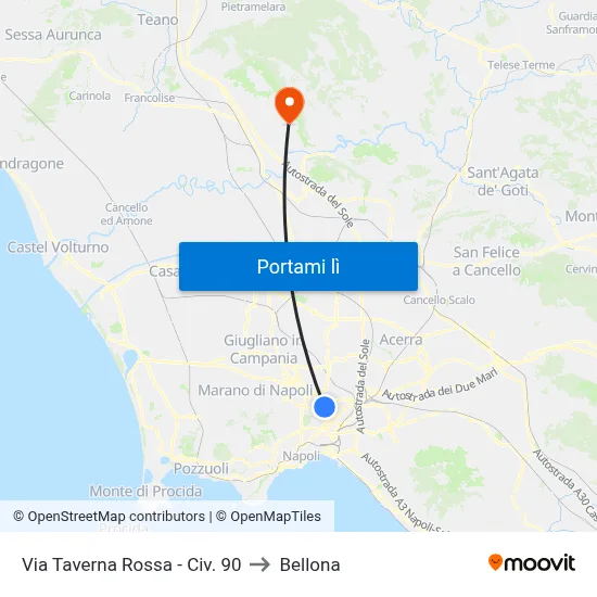 Via Taverna Rossa - Civ. 90 to Bellona map