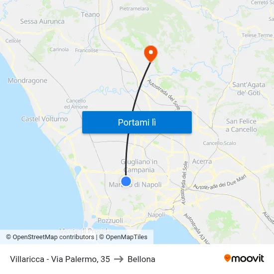 Villaricca - Via Palermo, 35 to Bellona map