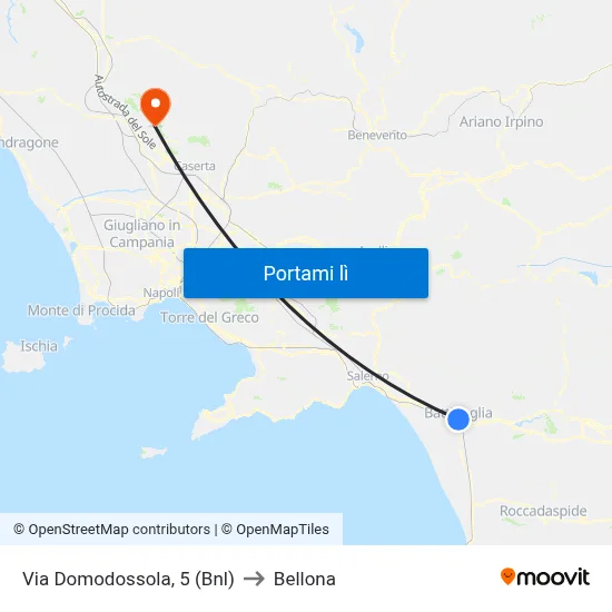 Via Domodossola, 5 (Bnl) to Bellona map
