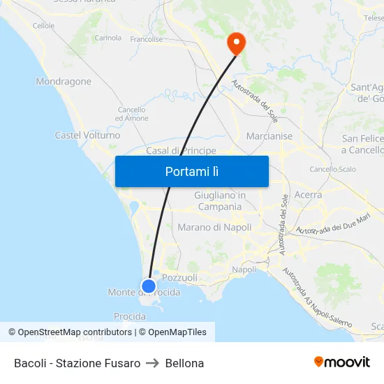 Bacoli - Stazione Fusaro to Bellona map
