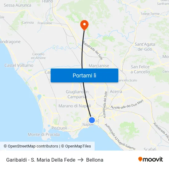 Garibaldi - S. Maria Della Fede to Bellona map
