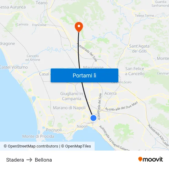 Stadera to Bellona map