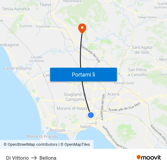 Di Vittorio to Bellona map