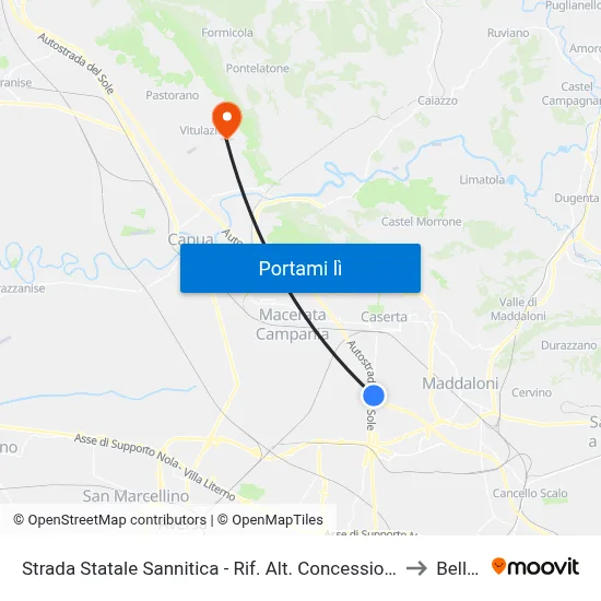 Strada Statale Sannitica - Rif. Alt. Concessionaria Mitsubisci to Bellona map