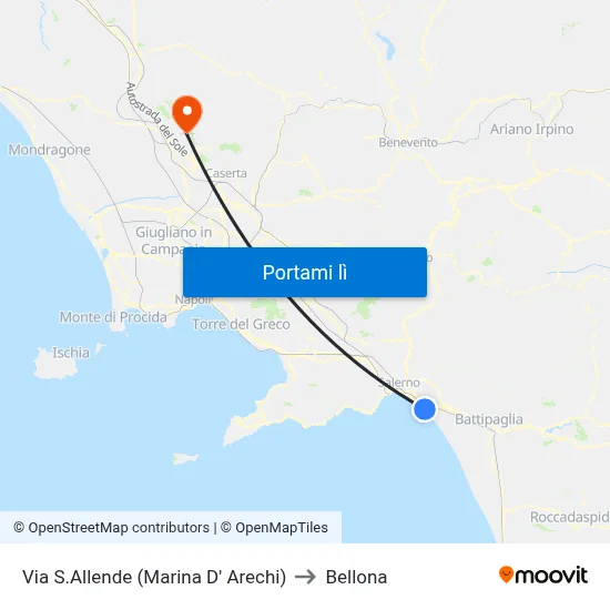 Via S.Allende (Marina D' Arechi) to Bellona map