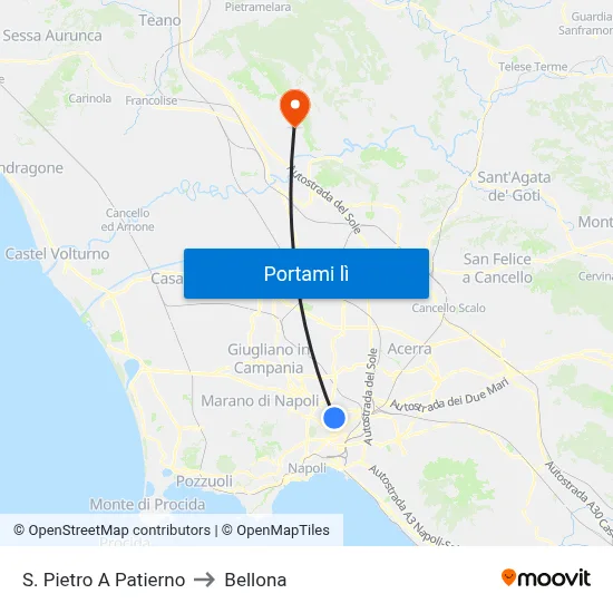 S. Pietro A Patierno to Bellona map