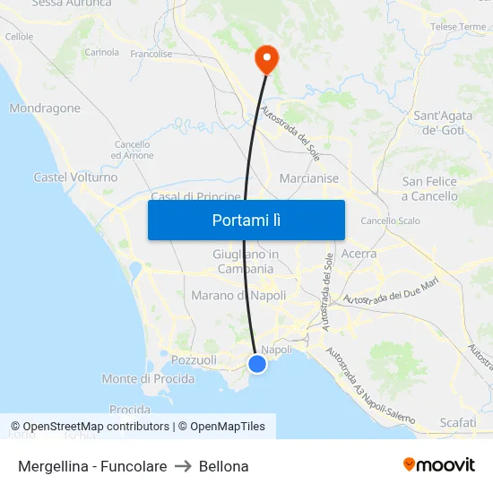 Mergellina - Funcolare to Bellona map