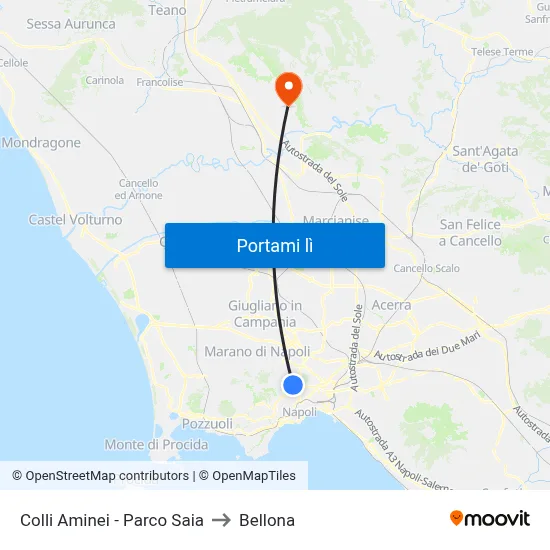 Colli Aminei - Parco Saia to Bellona map