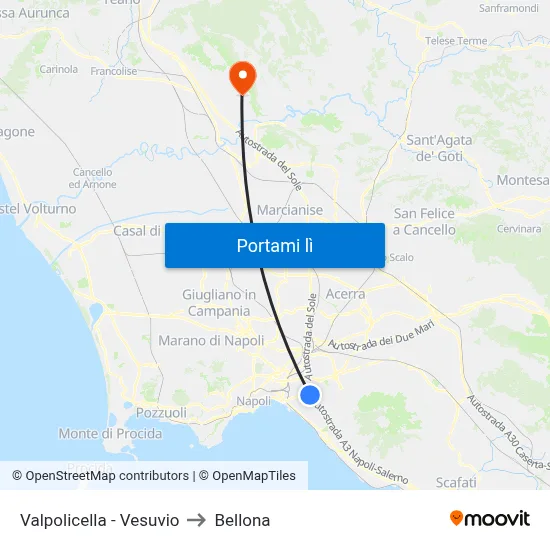 Valpolicella - Vesuvio to Bellona map