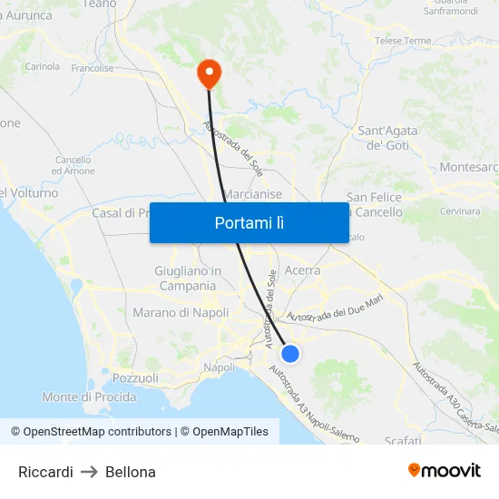 Riccardi to Bellona map
