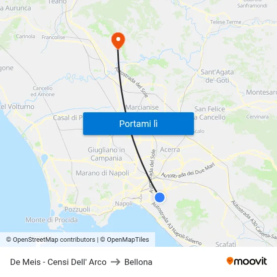 De Meis - Censi Dell' Arco to Bellona map