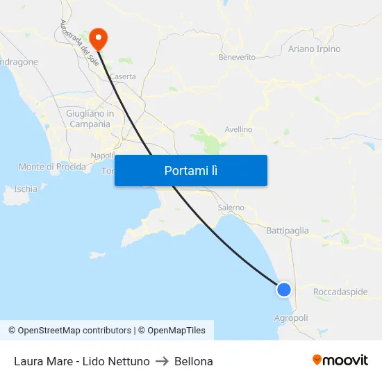 Laura Mare - Lido Nettuno to Bellona map