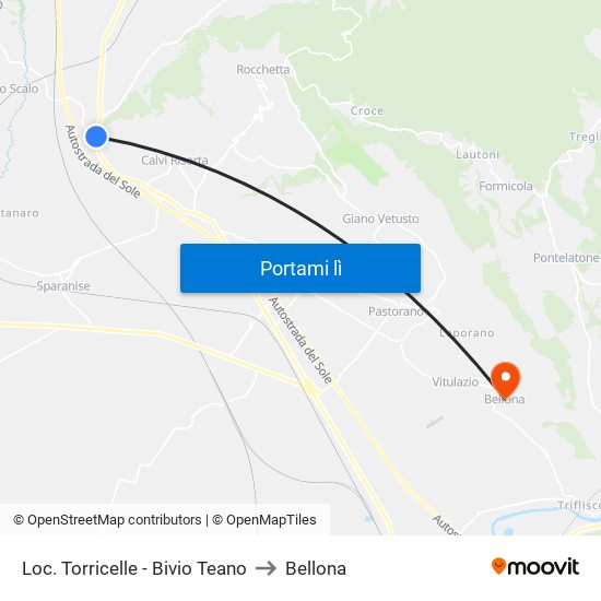 Loc. Torricelle - Bivio Teano to Bellona map