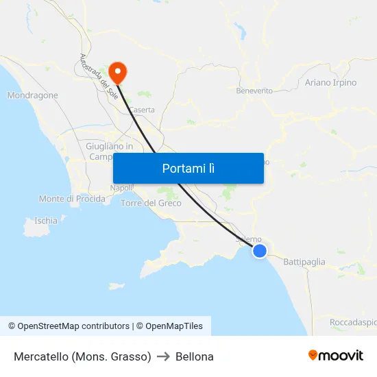 Mercatello (Mons. Grasso) to Bellona map
