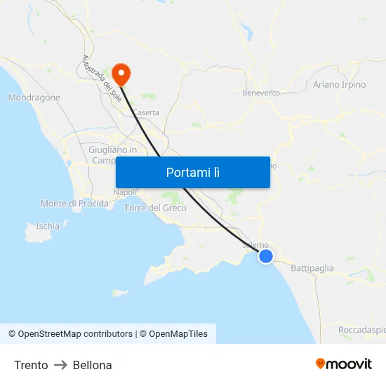 Trento to Bellona map