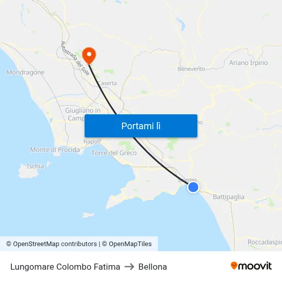 Lungomare Colombo Fatima to Bellona map