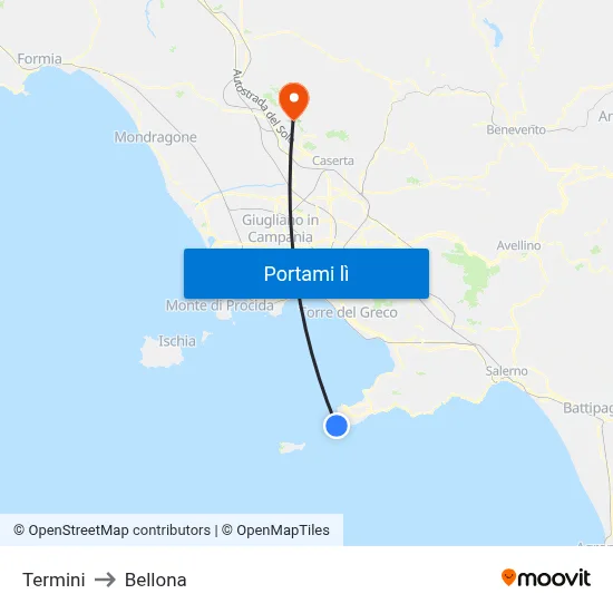 Termini to Bellona map