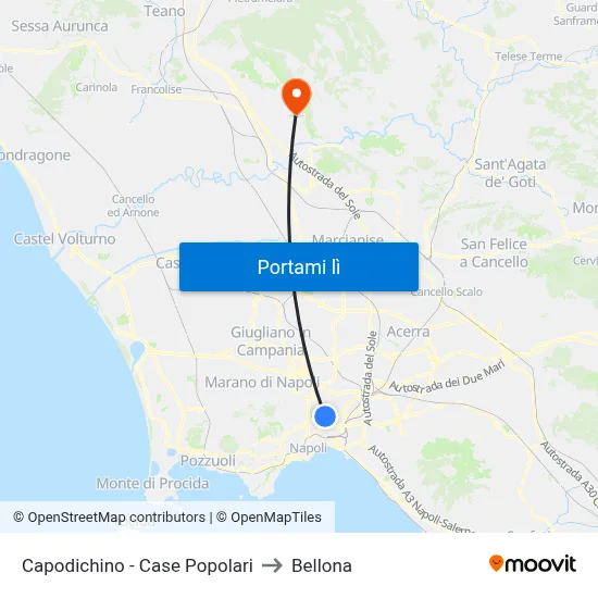 Capodichino - Case Popolari to Bellona map