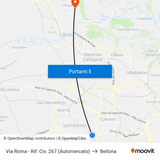 Via Roma - Rif. Civ. 267 (Automercato) to Bellona map