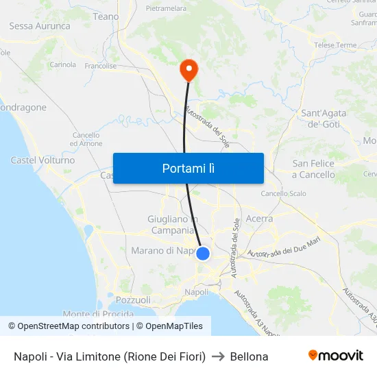Napoli - Via Limitone (Rione Dei Fiori) to Bellona map