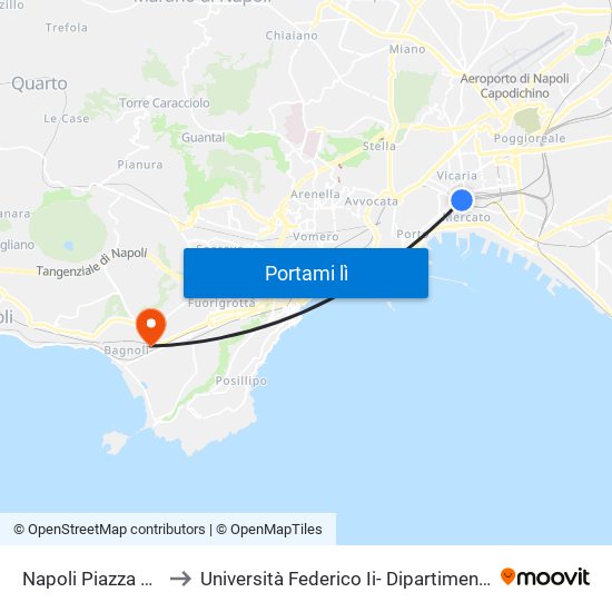 Napoli Piazza Garibaldi to Università Federico Ii- Dipartimenti Di Ingegneria map