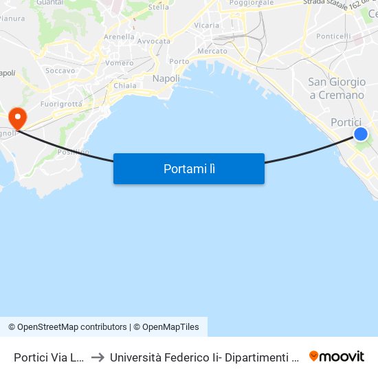Portici Via Libertà to Università Federico Ii- Dipartimenti Di Ingegneria map