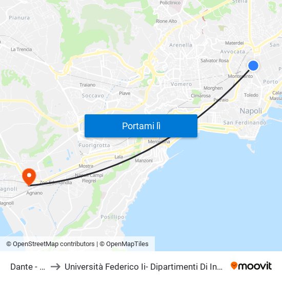 Dante - M1 to Università Federico Ii- Dipartimenti Di Ingegneria map