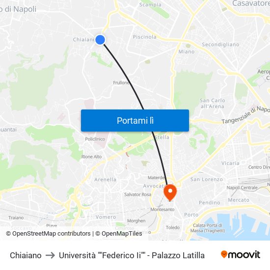 Chiaiano to Università ""Federico Ii"" - Palazzo Latilla map