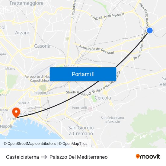 Castelcisterna to Palazzo Del Mediterraneo map