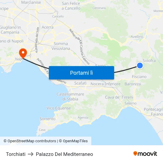 Torchiati to Palazzo Del Mediterraneo map