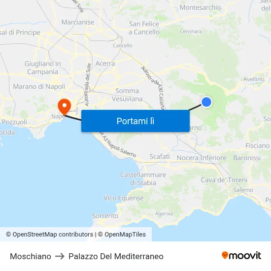 Moschiano to Palazzo Del Mediterraneo map