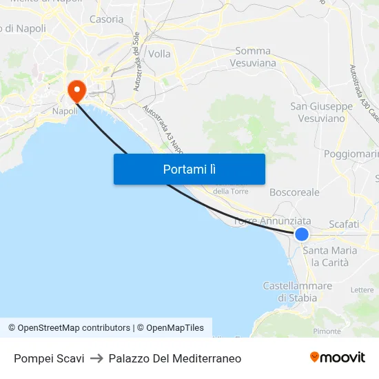 Pompei Scavi to Palazzo Del Mediterraneo map