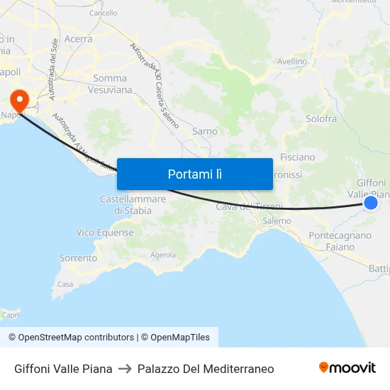 Giffoni Valle Piana to Palazzo Del Mediterraneo map