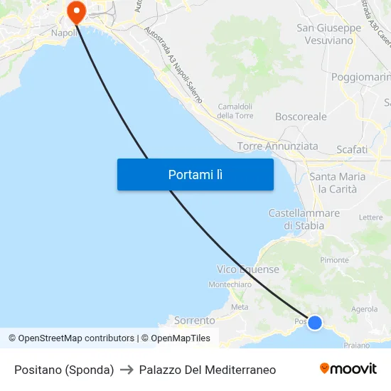 Positano (Sponda) to Palazzo Del Mediterraneo map