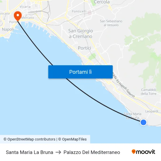 Santa Maria La Bruna to Palazzo Del Mediterraneo map