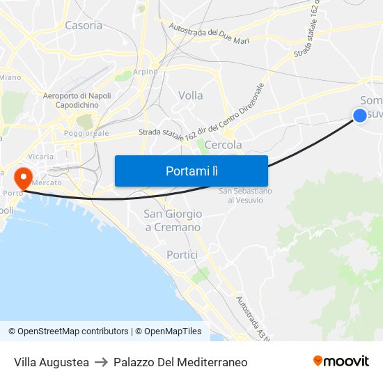 Villa Augustea to Palazzo Del Mediterraneo map