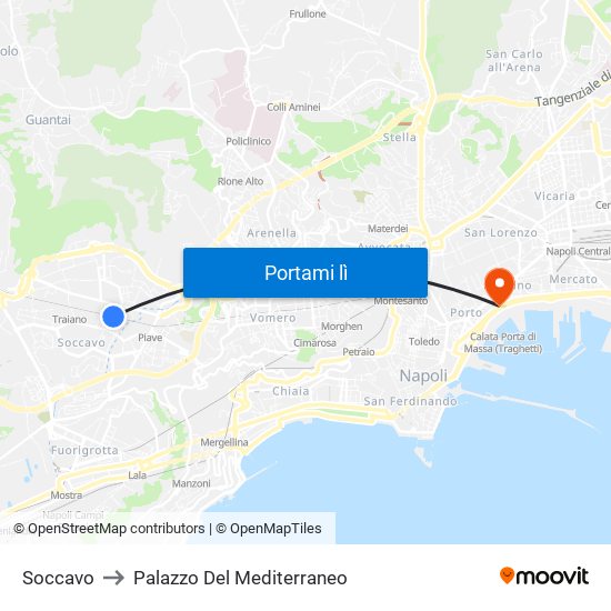 Soccavo to Palazzo Del Mediterraneo map