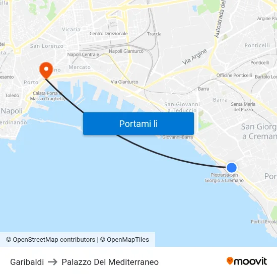 Garibaldi to Palazzo Del Mediterraneo map