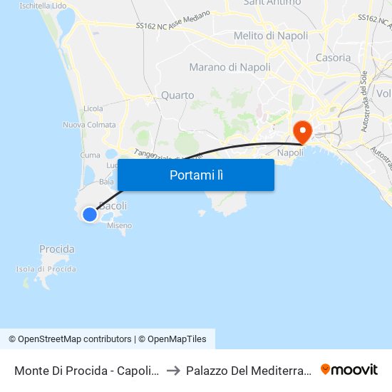 Monte Di Procida - Capolinea to Palazzo Del Mediterraneo map