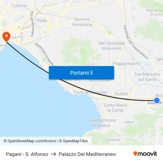 Pagani - S. Alfonso to Palazzo Del Mediterraneo map